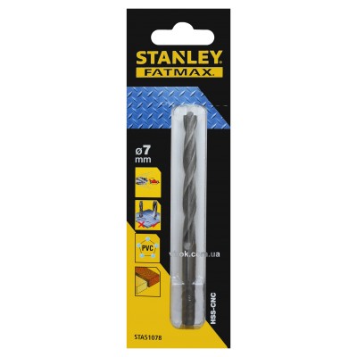Сверло скоростное по металлу, дереву, пластику STANLEY 7 мм STA51078-QZ Сверло скоростное по металлу, дереву, пластику STANLEY 7 мм STA51078-QZ