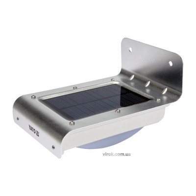 Светильник солнечный аккумуляторный YATO Li-Ion 3.7 В 0.9 Ач 120 лм с датчиком движения 3 м YT-81855