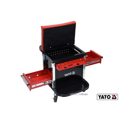 Табурет на колесах YATO с 2 шухлядами 530 x 470 x 360 мм 150 кг YT-08790