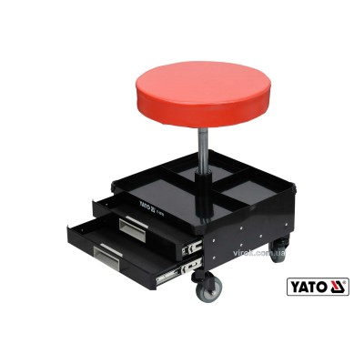 Табурет на колесах YATO с 3 шухлядами 380 x 380 x 450-560 мм 150 кг YT-08795
