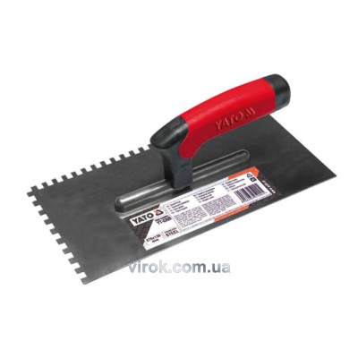 Терка-гладилка с нержавеющей стали YATO 270 х 130 мм зуб 6 х 6 мм YT-5202