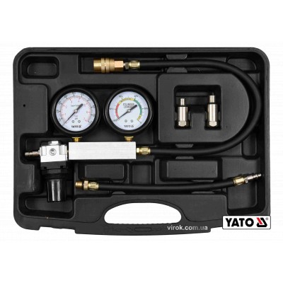 Тестер для вимірювання витоку в циліндрах двигунів YATO 7 МПа з інструментами 4 шт. + кейс YT-73055