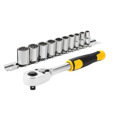 Тріщатка з головками STANLEY: квадрвт 1/4", 72 Зубці. крок 5* + 10 торц. гол. [11 од.] STMT82666-0