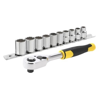 Тріщатка з головками STANLEY: квадрвт 3/8", 72 Зубці. крок 5* + 10 торц. гол. [11 од.] STMT82670-0