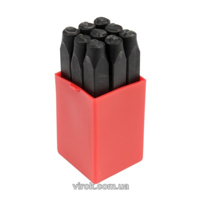 Трафарети цифрові YATO, кпл. 9 шт, h-6 мм [20] YT-6854