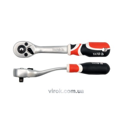 Трещотка 1/4" с изогнутой ручкой YATO 155 мм 72 зубца YT-0730