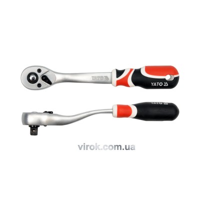 Тріскачка 3/8" з вигнутою ручкою YATO 200 мм 72 зубця YT-0731