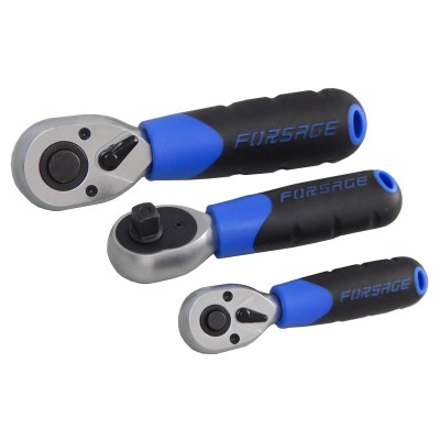 Трещотка реверсивная короткая1/2"L-170мм с резиновой ручкой (72зуб) Forsage F-802419