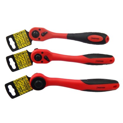 Трещотка с прорезиненной противоскользящей рукояткой1/2" (72зуб.) Partner PA-804B72