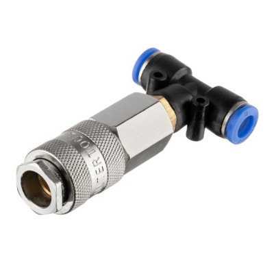 Трійник на шланг 8мм та швидкороз'ємне з'єднання до набору для продування кабіни вантажних авто Intertool PT-1868