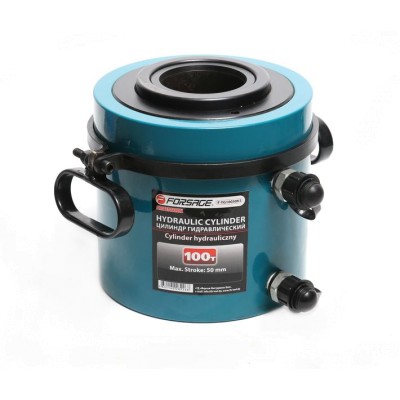 Циліндр гідравлічний подвійної дії з наскрізним отвором в штоку100т(хід штока-50мм,Ø штока-126мм,Ø отв.-80мм,загальний Ø-212мм, L-207мм, 700bar) Forsage F-YG10050KS