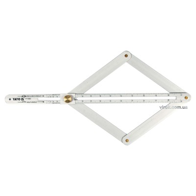 Угломер алюминиевый на шарнирах YATO внешний/внутренний диапазоны- 10-170°/5-85° 380 мм YT-70853