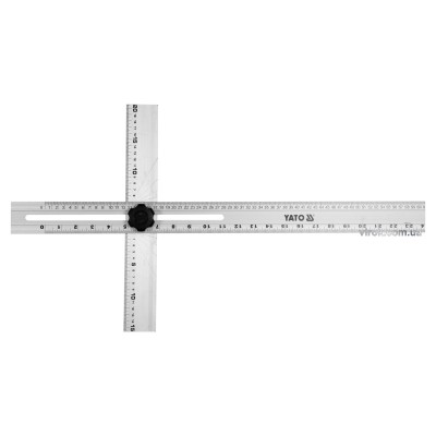 Угольник алюминиевый YATO с двух линеек с метрическими и дюймовыми шкалами 600 x 360 мм YT-70791