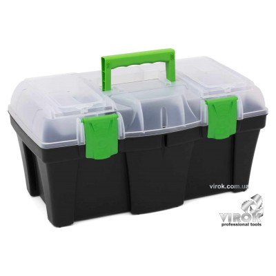 Ящик для інструментів з органайзером пластиковий Green box 18" TM VIROK 458 х 257 х 227 мм 79V218