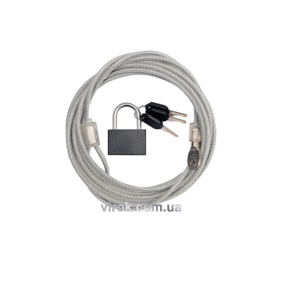 Замок навісний з тросом VOREL 4 мм x 3 м 77815