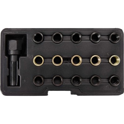 Засоби для ремонту "свічок" запалу YATO: мітчик під головку М16х 1,25 і 15 напрям. втулок, комп. 16е YT-17580