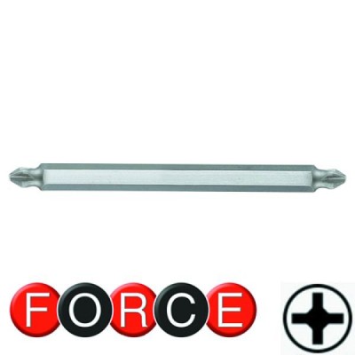 1/4" Бита крестовая двухсторонняя  РH.3xPH.4, L=165 мм FORCE 121D34
