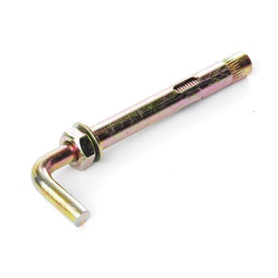 Анкер с кожухом и гайкой с L-крюком М10/12*100 цинк жёлтый (пач. 5шт) APRO CLRL1012100