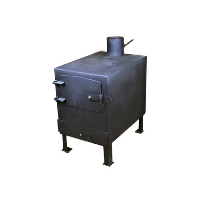 Піч-буржуйка з варильною поверхнею на дровах 7кВт, 496х346х667мм СИЛА 960013