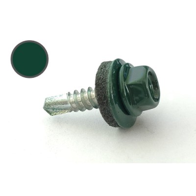 Саморіз покрівельний 4,8*19 DIN RAL 6005 по металу (пач. 50шт) (колір - зелений мох) APRO 9R648196005