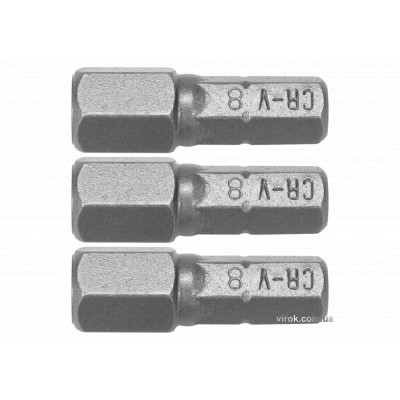 Насадка отверточная STHOR "HEX" H8 x 25 мм HEX 1/4" Cr-V 3 шт 65505 Насадка отверточная STHOR "HEX" H8 x 25 мм HEX 1/4" Cr-V 3 шт 65505