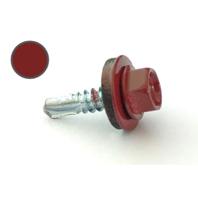 Саморіз покрівельний 4,8*19 DIN RAL 3011 по металу (ящ. 2400шт) (колір - коричнево-червоний) APRO 9R648193011-C