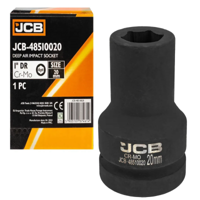 Головка ударная глубокая 1" 20 мм (6-гранная) JCB Tools JCB-48510020 Головка ударная глубокая 1" 20 мм (6-гранная) JCB Tools JCB-48510020