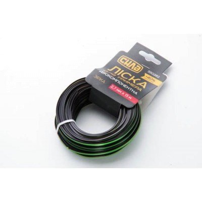 Леска для триммера двухкомпонентная 2,7мм звезда 15м СИЛА 550282