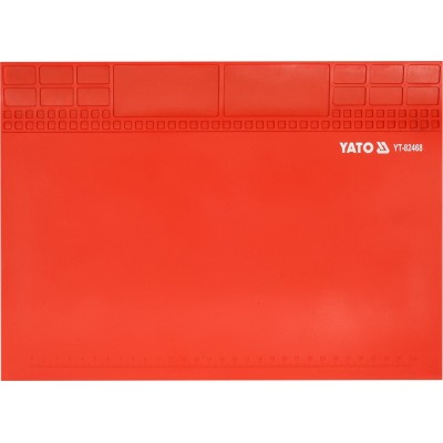 Підстилка для паяння Yato із жаростійкого силікону до 500°С, 350х250х2 мм, магн стрічка 345х47мм YT-82468