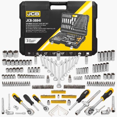 Набор инструментов 216 ед. 1/4", 3/8", 1/2" (6гр.) JCB Tools JCB-38841