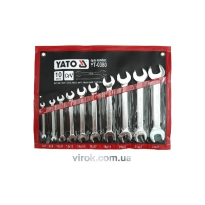 Набор ключей рожковых Yato М6-27 мм 10 шт YT-0380