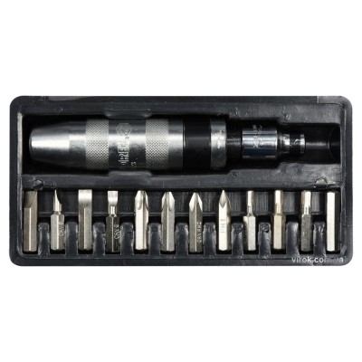 Викрутка-тримач ударна VOREL з насадками 13 шт 65123 Викрутка-тримач ударна VOREL з насадками 13 шт 65123