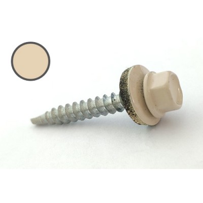 Саморіз покрівельний 4,8*35 DIN RAL 1015 по дереву (ящ. 1600шт) (колір - слонова кістка світлий) APRO SDS48351015-C