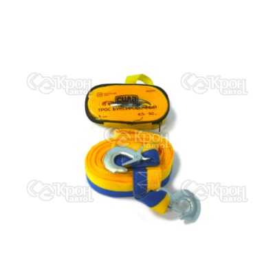 Трос буксировочный 4,5м*50мм 3 тонны. (крюк) (сумка) СИЛА 284005 Трос буксировочный 4,5м*50мм 3 тонны. (крюк) (сумка) СИЛА 284005