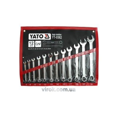 Набор ключей рожково-накидных Yato М8-24 мм 12 шт YT-0362