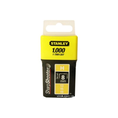 Скобы для степлера STANLEY "Light Duty" "H" 8 мм 1000 шт 1-TRR135T