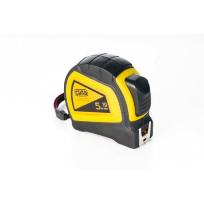 Рулетка гумова 5м*19мм (автостоп, подвійний зачіп) СИЛА 500273