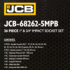 Набор инструментов ударных 26 ед. 3/4", 1" (6гр.) JCB Tools JCB-68262-5MPB