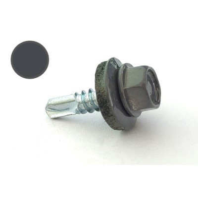 Саморіз покрівельний 4,8*19 DIN RAL 7024 по металу (ящ. 2400шт) (колір -графітовий сірий) APRO 9R648197024-C