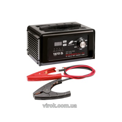 Пуско-зарядний пристрій для акумуляторів 12/24 В Yato 10-300 Ач 2/8/15 А (12 В) 7.5 А (24 В) YT-83051