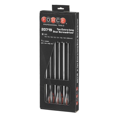 Набор отверток Torx 7 пр., L=300 мм FORCE 20719 Набор отверток Torx 7 пр., L=300 мм FORCE 20719