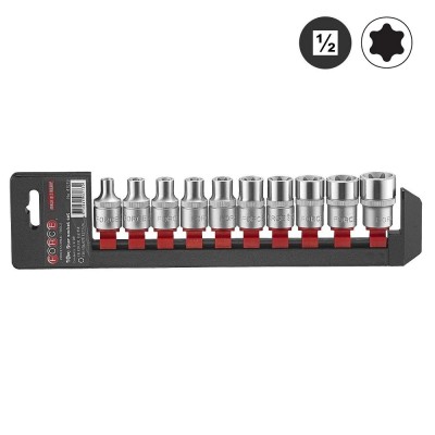 1/2" Набор головок Е-профиль Torx 10 пр. E8-E24 FORCE 41019 1/2" Набор головок Е-профиль Torx 10 пр. E8-E24 FORCE 41019