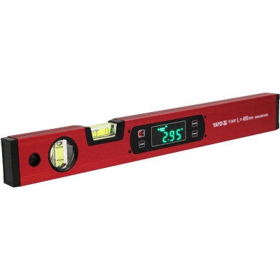 Уровень електронний з LED-дисплеєм Yato: L= 400 мм, магнітний, алюмінієвий корпус YT-30397