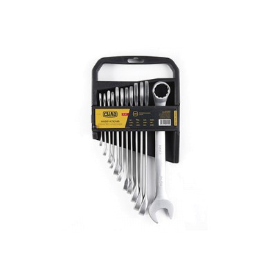 Набір ключів ріжково - накидних CrV 1/4", 5/16", 3/8", 7/16", 1/2", 9/16", 5/8", 11/16", 3/4" , 13/16", 7/8", 15/16" (12шт) СИЛА 201143