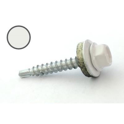 Саморіз покрівельний 4,8*35 DIN RAL 9003 по дереву (пач. 50шт) (колір - білий) APRO SDS48359003