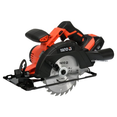 Пила дискова акумуляторна Yato Li-Ion 18 В 2 Ач диск 165 мм YT-82810