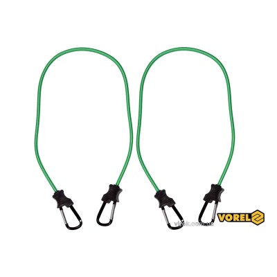 Эластичные стяжки с карабинами VOREL 8 мм x 100 см 2 шт 82322
