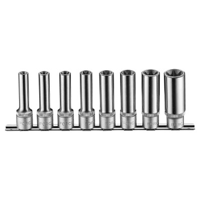 1/2" Набор головок Е-профиль Torx глубоких 8 пр. E10-E24 FORCE 4083 1/2" Набор головок Е-профиль Torx глубоких 8 пр. E10-E24 FORCE 4083