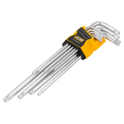 Haбіp Г-подіб. ключів подовжених з отвором TORX 9 од. (T10H-T50H) JCB Tools JCB-5098TXL