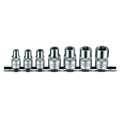 1/4" и 3/8" Набор головок Е-профиль Torx 7 пр. FORCE 3074 1/4" и 3/8" Набор головок Е-профиль Torx 7 пр. FORCE 3074